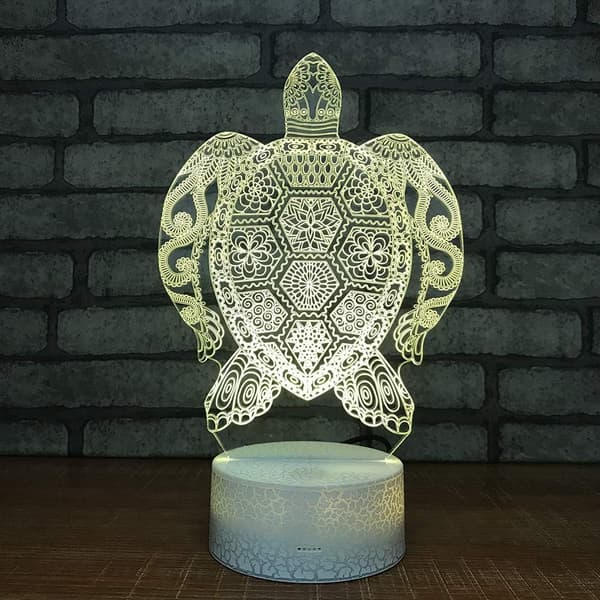 3D Piratskip Nattlamper 3D LED Nattlys Bord Skrivebord Opt