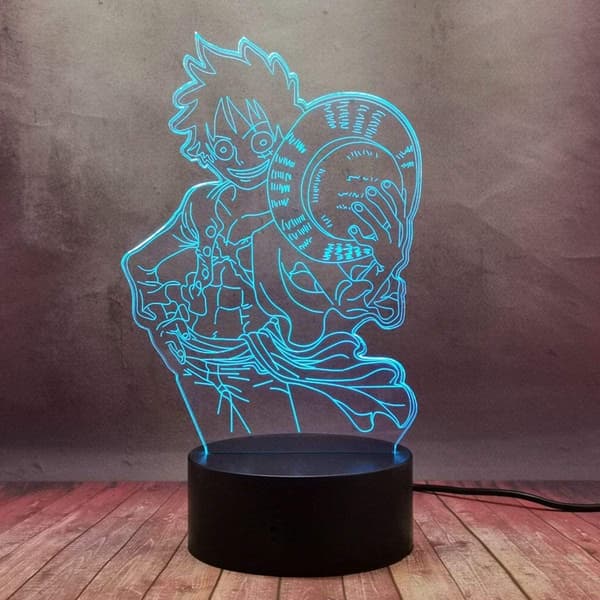 One Piece Luffy 3D Illusion Natlampe Smart Touch, RG