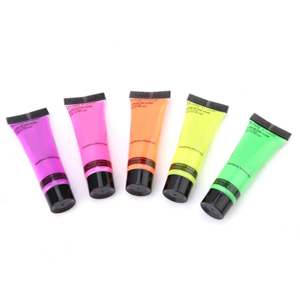 10ml ansikts- och kroppsmålningsset 5 färger tuber tvättbar ritning fluorescerande pigment