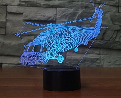 3D Flygplan Helikopter Nattljus Djur Bordslampa O