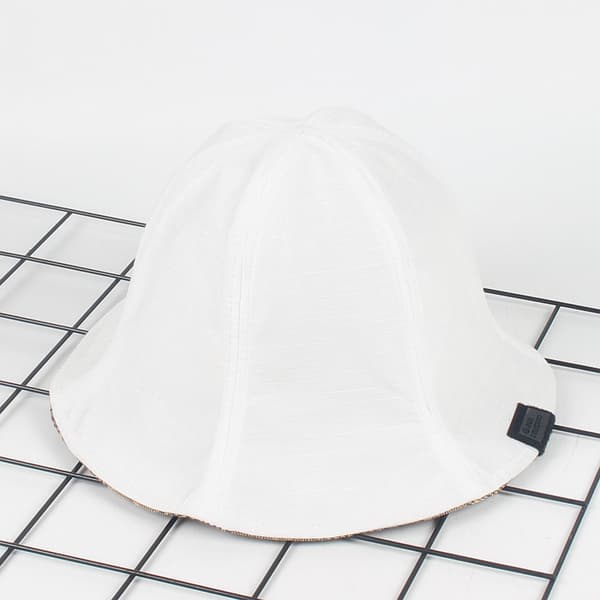 Sød Bucket Hat Strand Fiskerhatte til Kvinder, Vendbar D White
