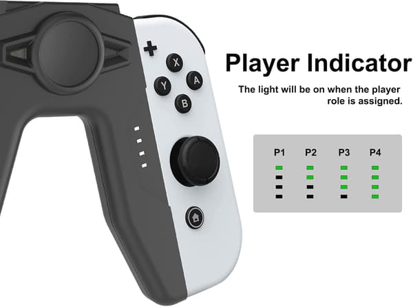 Lading håndgrep for NS Switch & OLED-modell - Kontrollerladerholder med indikator for Switch