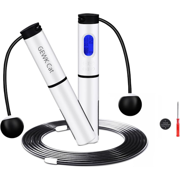 Hopprep med räknare Justerbar Hopprep utan rep för fitness för män kvinnor barn Digital räkning Hastighet Hopprep för träningsträning Hem Black