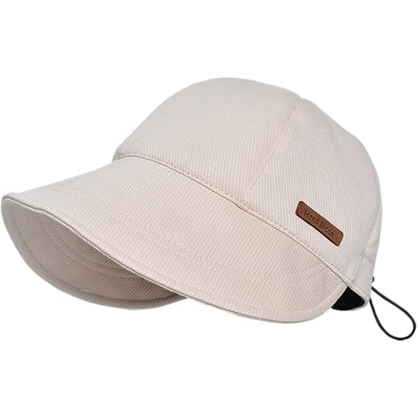 Dam bomull vår basebollkeps - Bomullsgolf solhatt för vår sommar utomhus (Floppy Brim hopfällbar och packbar) Beige