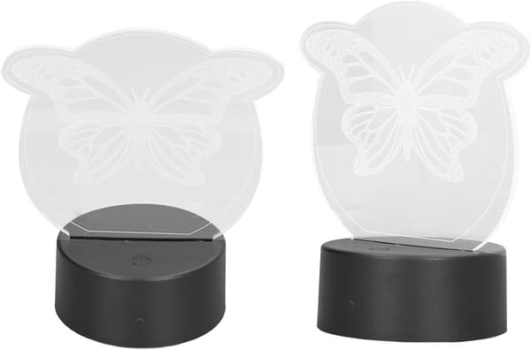 3D Natlampe, 3D Levende Form Natlampe 7 Farver Batt
