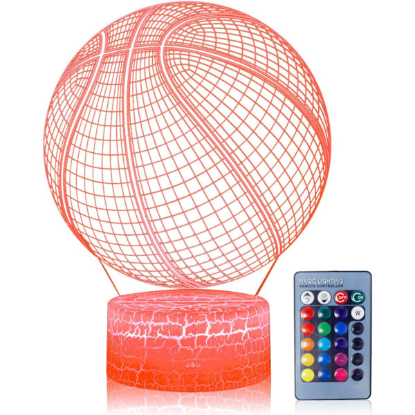 3D Illusion Basketboll Nattlampa, 16 Färgförändringar, Touch Whi