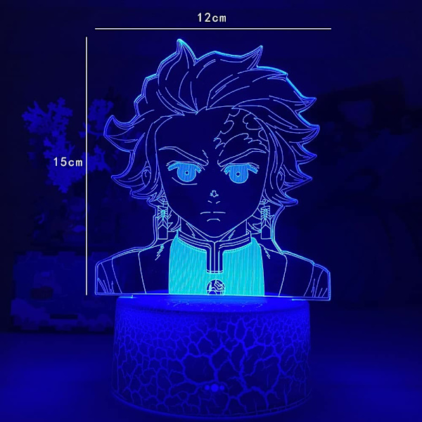 Demon Slayer Kamado Nezuko 3D Illusion Natlys, Kreativ 3D Japansk Anime Lampe - Ideel Gave til Hjemmet