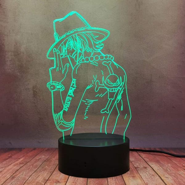 One Piece Luffy 3D Illusjons Nattlampe Smart Touch, RG