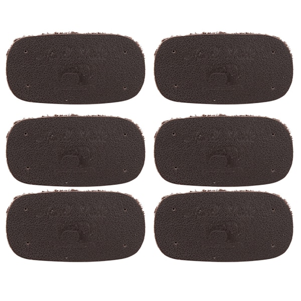 6Pcs Cow Leather Label DIY HandMade Sewing Clothes Bag Decoration Accessories(Brown )