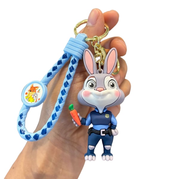 Sød Crazy Animal City nøglering vedhæng Judy Nick nøglering til mænd og kvinder tasker pynt, overraskelse til jul, ferie og fødselsdag Judy