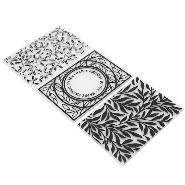 3 stk. plast prægemapper præget skabelon DIY kortfremstilling scrapbooking papirhåndværk