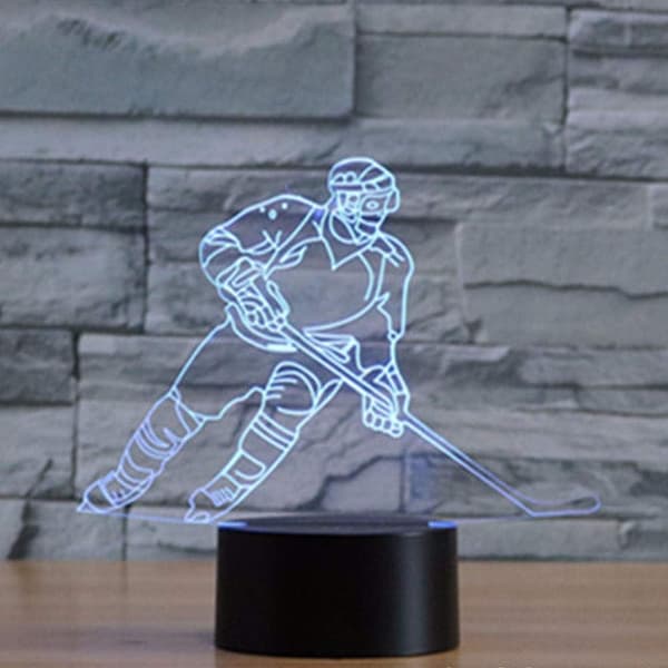 3D Optisk Illusjon Fargerikt Nattlys Tennis Touch USB LE