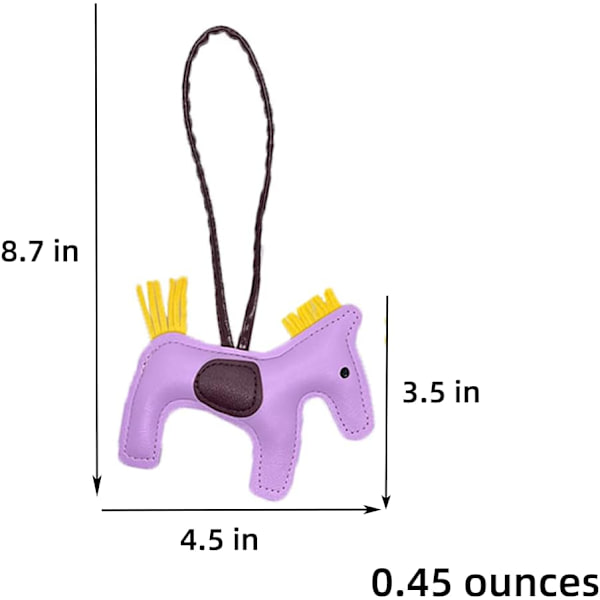Läder Tassel Pony Nyckelring Läder sydd häst styling söt mode väska tillbehör Purple