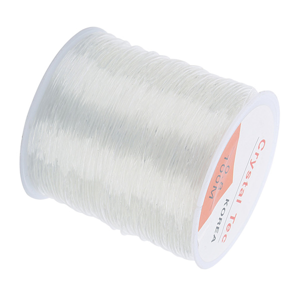 Perletråd 109 meter lang 0,03 tommer diameter elastisk fiber klar farge krystalltråd for smykkefremstilling DIY