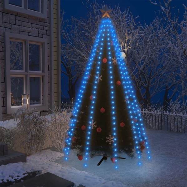 Ljusnät for julgran 300 lysdioder blå 300 cm