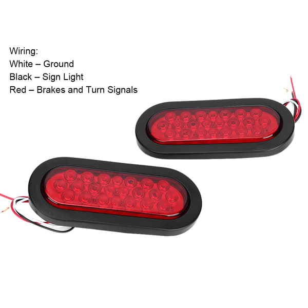 2 stk Tilhengere 22 LED Oval Sidelys Signal Baklys HL J‑006