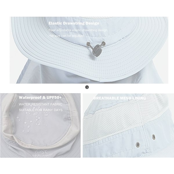 Fashion Sommar Utomhus Solskydd Fiskekeps Hals Ansikte A