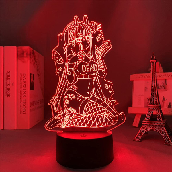 Sexy Girl 02 Farverige LED Lys FRANXX Kawaii Anime Figur Julegave Fødselsdag Ferie Party Gave Sød Soveværelse 3D Optisk Illusion Skrivebordslys
