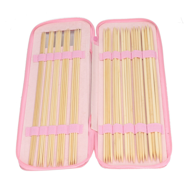 40 st bambu stickor dubbla spetsiga långa virknålar för tröjor handskar 2,5 till 6,0 mm