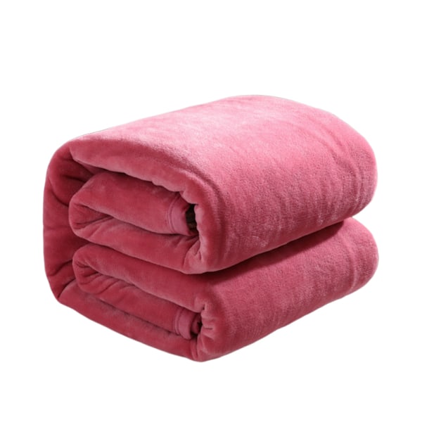 Blød fleece tæppe super blødt hyggeligt sengetæppe pink 230*250 cm