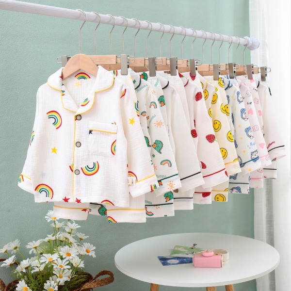 Oddler Pyjamas Sommarpyjamas För Flickor Pojkar, L (Stjärnblå Mjau)
