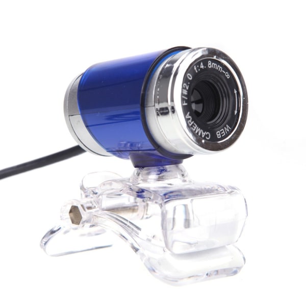 Högdefinitions 480P-dator kamera med inbyggt 10m ljud Blue
