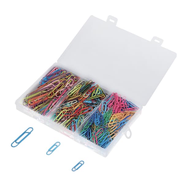 525 stk. farvede papirclips i premium materiale, holdbare, rustfri, bred anvendelse, papirclips til hjem, kontor og skole