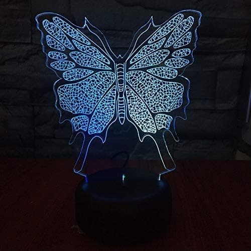 3D Optisk Illusjonslampe Nattlys LED Barn Vakker Anim