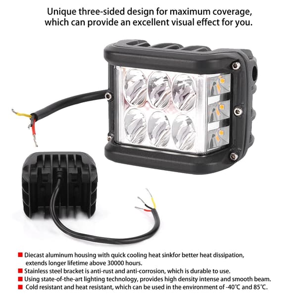 60W Tre-sidet LED Arbejdslampe Dagkørselslys