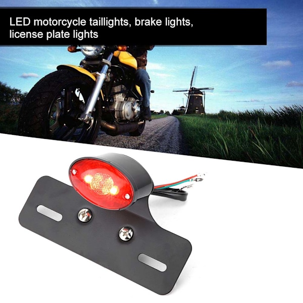 Motorcykel Bakljus Universal Retro LED Broms Nummerplåtslampa Indikatorlampor