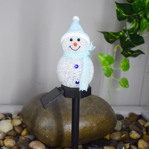 Solcellsbelysning för gångvägar, snögubbe, juldekorationer, trädgårdsbelysning Blue