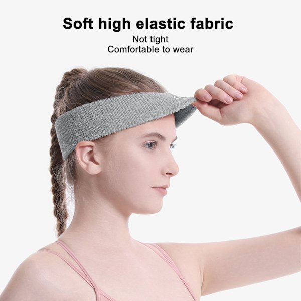 2 sett svettebånd håndleddsbånd for menn kvinner treningsstudio løping basketball sport håndleddsstøtte stropp erme Grey