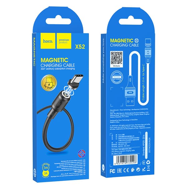 hoco. X52 magnetisk laddningskabel för  typ-c universell mobi