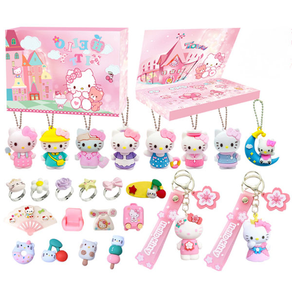 2024 Ny Julkalender Sanrio HelloKitty Kalender Blind Box, 24 Dagar Julnedräkningspresent, Julkalender Överraskningspresent för Barn