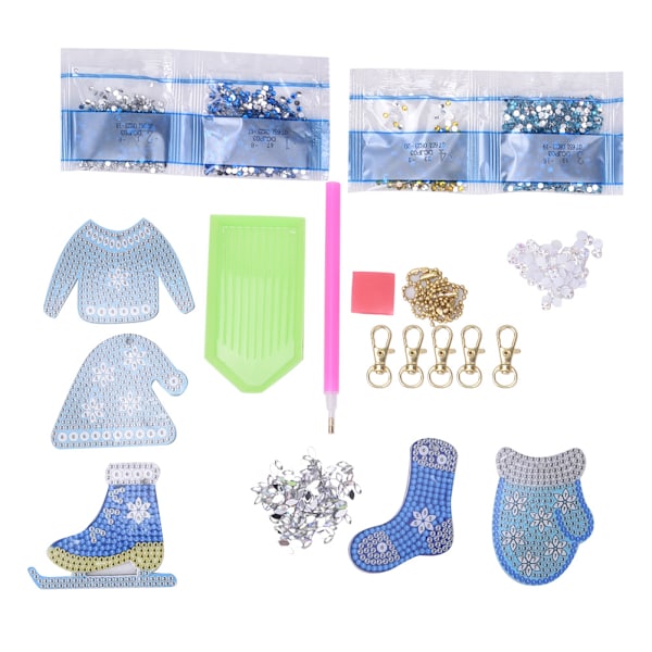 Diamantmaleri Nøglering Tegneserie Tøj Formet Diamant Nøglering Taske Ornament DIY Juledekoration