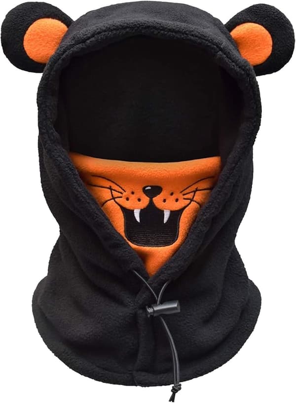 Barnas vindtette skimasker - vaskbare ullluer og tigermønstrede masker, varmt hodeplagg, for gutter og jenter