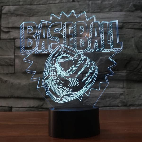 3D Baseballhandske Formet LED Natlampe Touch Bord Skrivebordslampe Opt