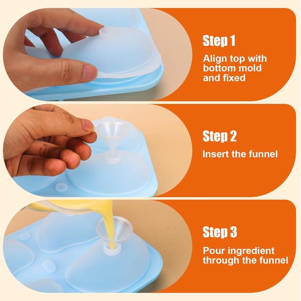 4-hulrum 3D Mangoform Silikoneform, Realistisk Frugt Silikone Bageform til Mousse Kage, Budding, Is, Gelé, Chokolade,