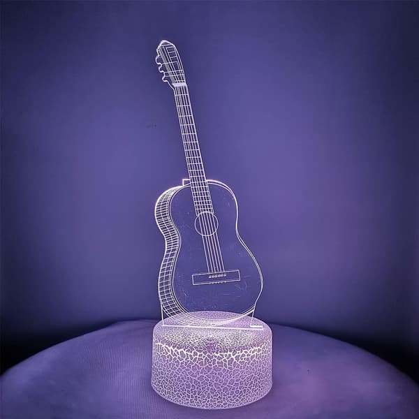 3D Illusion Natlampe Guitar - Guitar 3D Illusion Lampe
