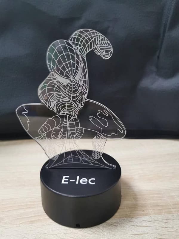 Spider-Man Gaver 3D Natlampe Optisk Nyhed Illusion Led