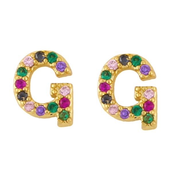 Örhängen  Post Rainbow Cubic Zirconia Guldpläterad
