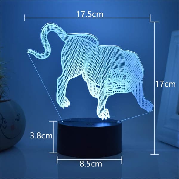 3D Illusjonsnattlamper for barn, dyremodellleke til jul