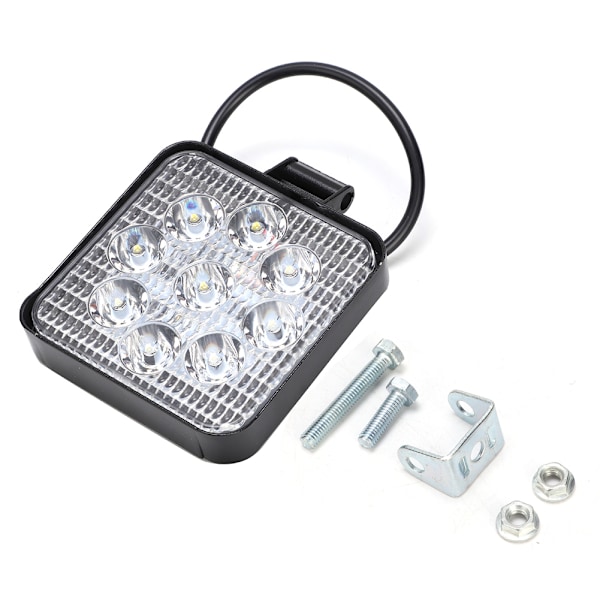 27W 9LED Kvadratisk Mini Arbeidslys Ekstra Lampe Bil Motorsykkel Modifikasjon Frontlys Svart