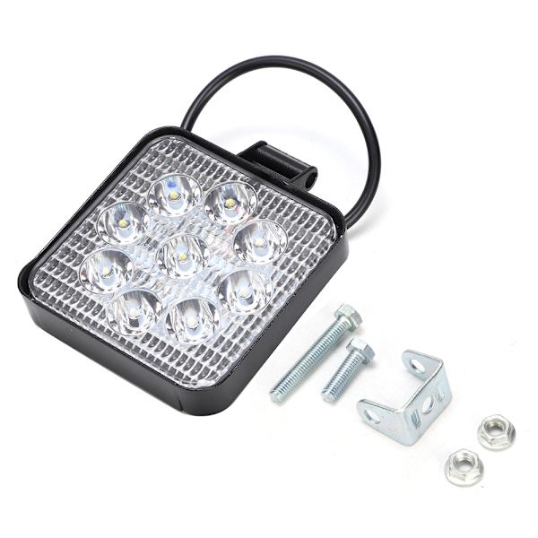 27W 9LED Neliömäinen Mini Työvalo Apulaite Lamppu Auto Moottoripyörä Muokkaus Etuvalo Musta