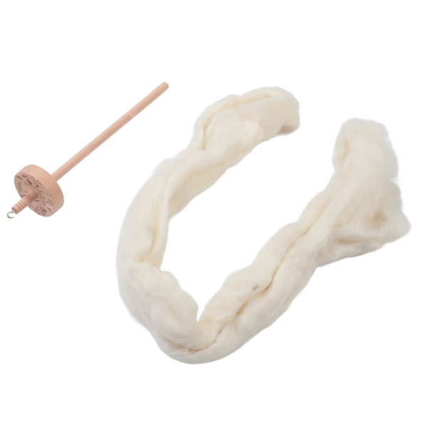 Träfallspindel Professionell DIY Garn Spinning Kit med Ulltopp för Nybörjare för Symaskiner