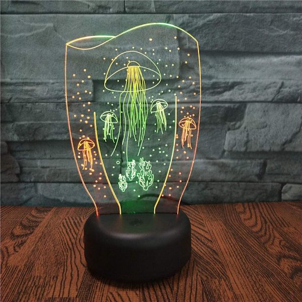 3D Optisk Illusion Vandmand Farverig Lyseffekt Touch