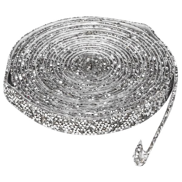 1,5 cm Rhinestone-band 5 meter Kläder Applikation Telefon Dekoration Tillbehör (Silver)