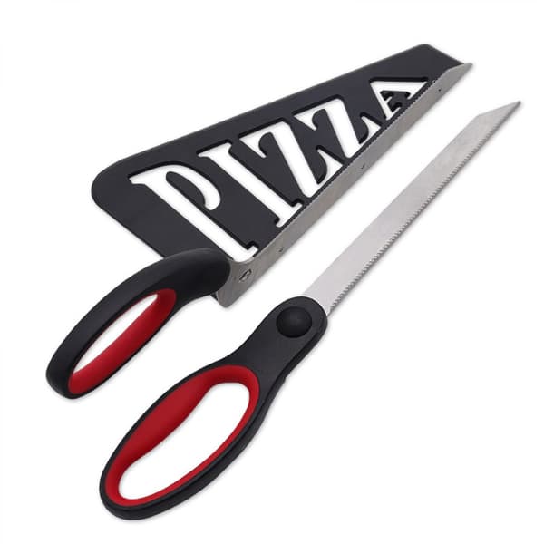 Pizzasax, Pizzaskärare, Ultraskarpt avtagbart blad med bricka, Ergonomisk