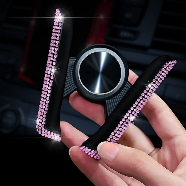 Biltelefonholder, 360 graders justerbar krystallbilmontert telefonholder for dashbord, frontrute og luftventil (rosa)
