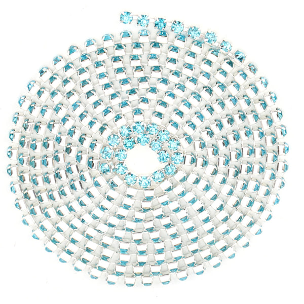 2,8 mm DIY Diamant Mesh Wrap Rulle Blanke Krystal Rhinestones Bånd Dekoration (Sø Blå)